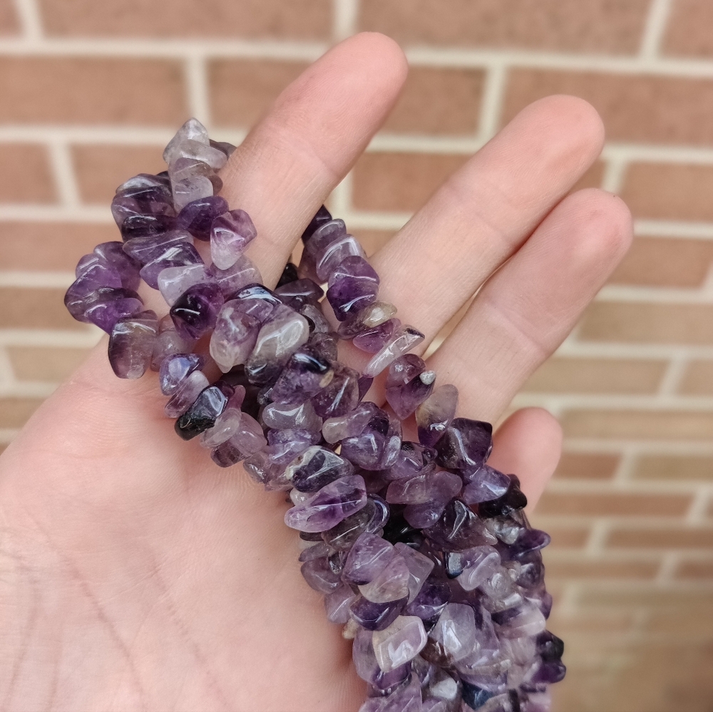 Vintage Heavy Long Amethyst Necklace - Picture 6 of 6